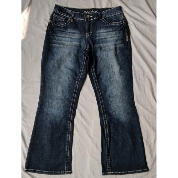 Maurices Jeans Women's 13/14 X Short Blue Western Bootcut Embroidered Pockets - Picture 1 of 9